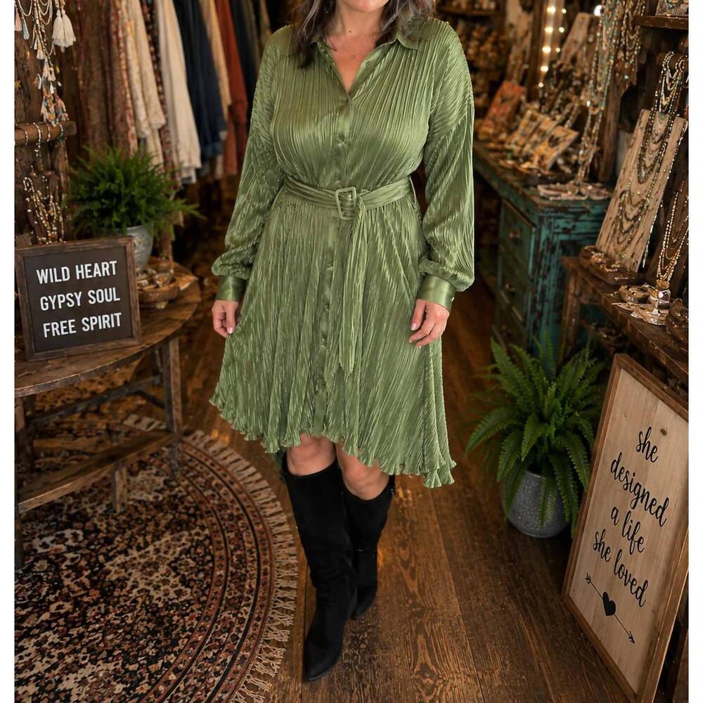 NEW MIKAROSE elysia midi dress in green